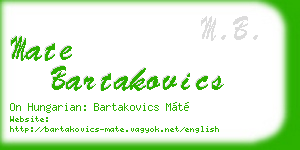 mate bartakovics business card